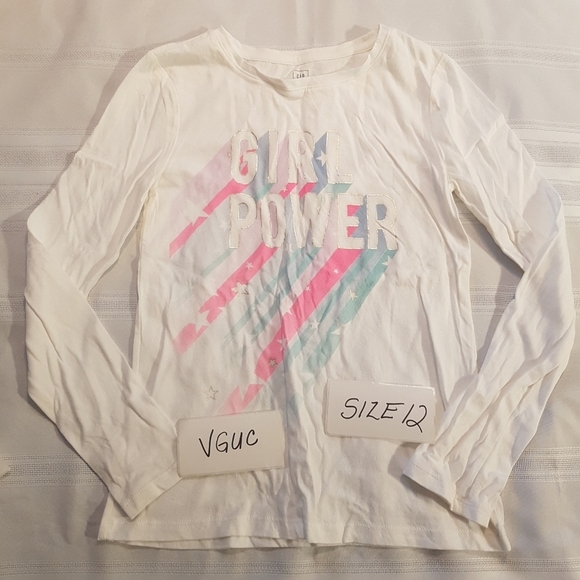 Gap girls size 12 white long sleeved shirt - Picture 1 of 4